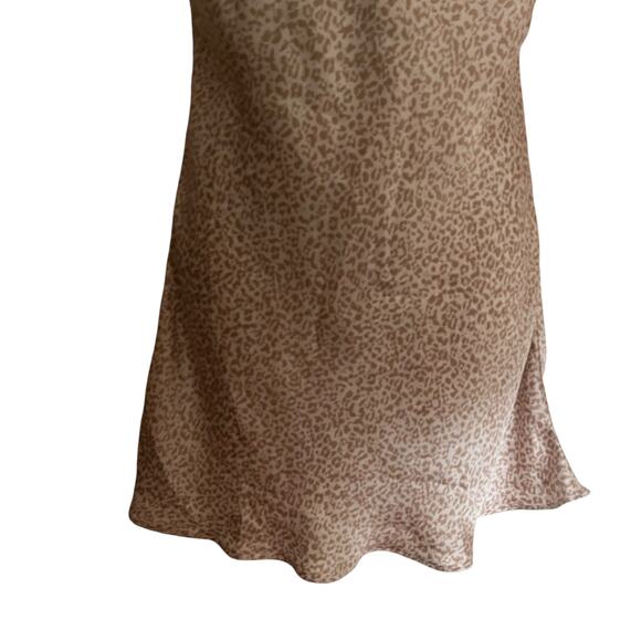 Abercrombie and Fitch Y2K Slip Dress Womens Small Cowl Neck Cheetah Print Mini - Picture 4 of 16